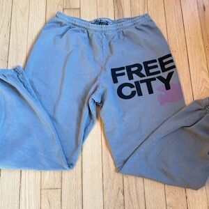 FREECITY GREY sweatpants Lightweight French Terry Size Small EUC